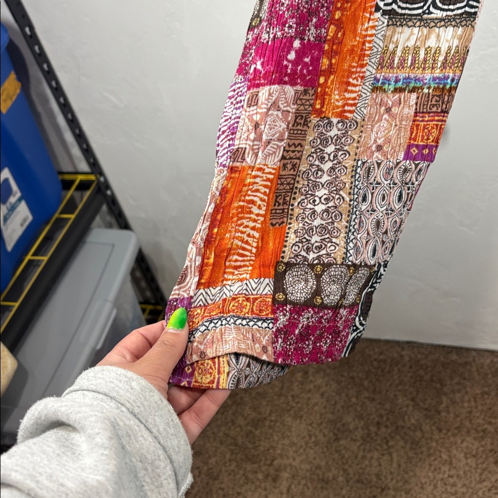 Islander Multicolor Patchwork Palazzo Pants Size … - image 5